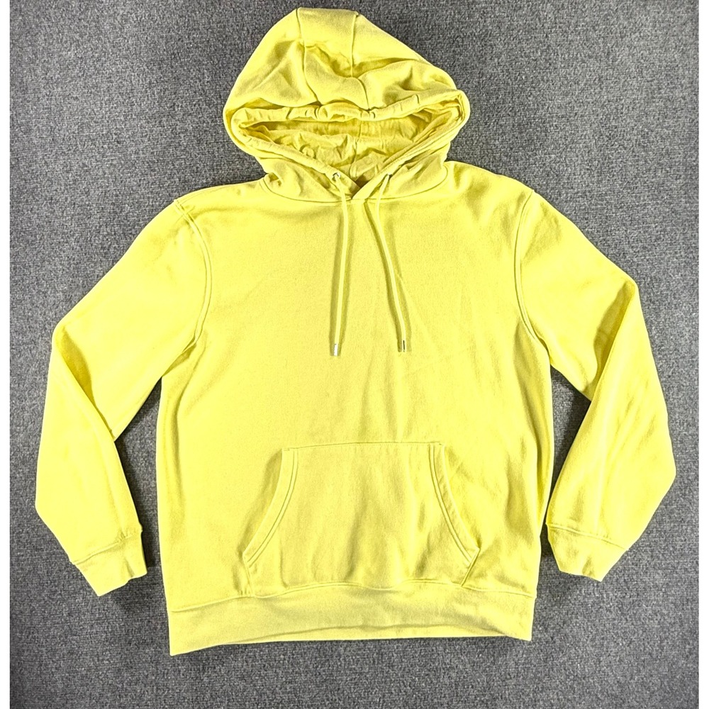 Primark Mens XL Yellow Pullover Hoodie Sweatshirt Kangaroo Pocket L/S‎ Fleece